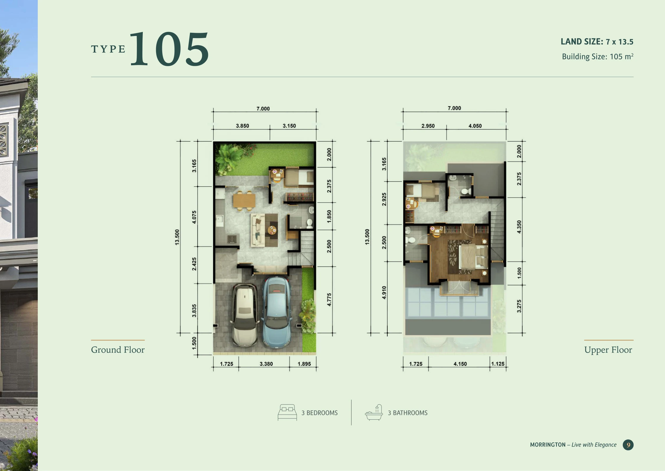 Denah Morrington 105 — Ground Floor & Upper Floor