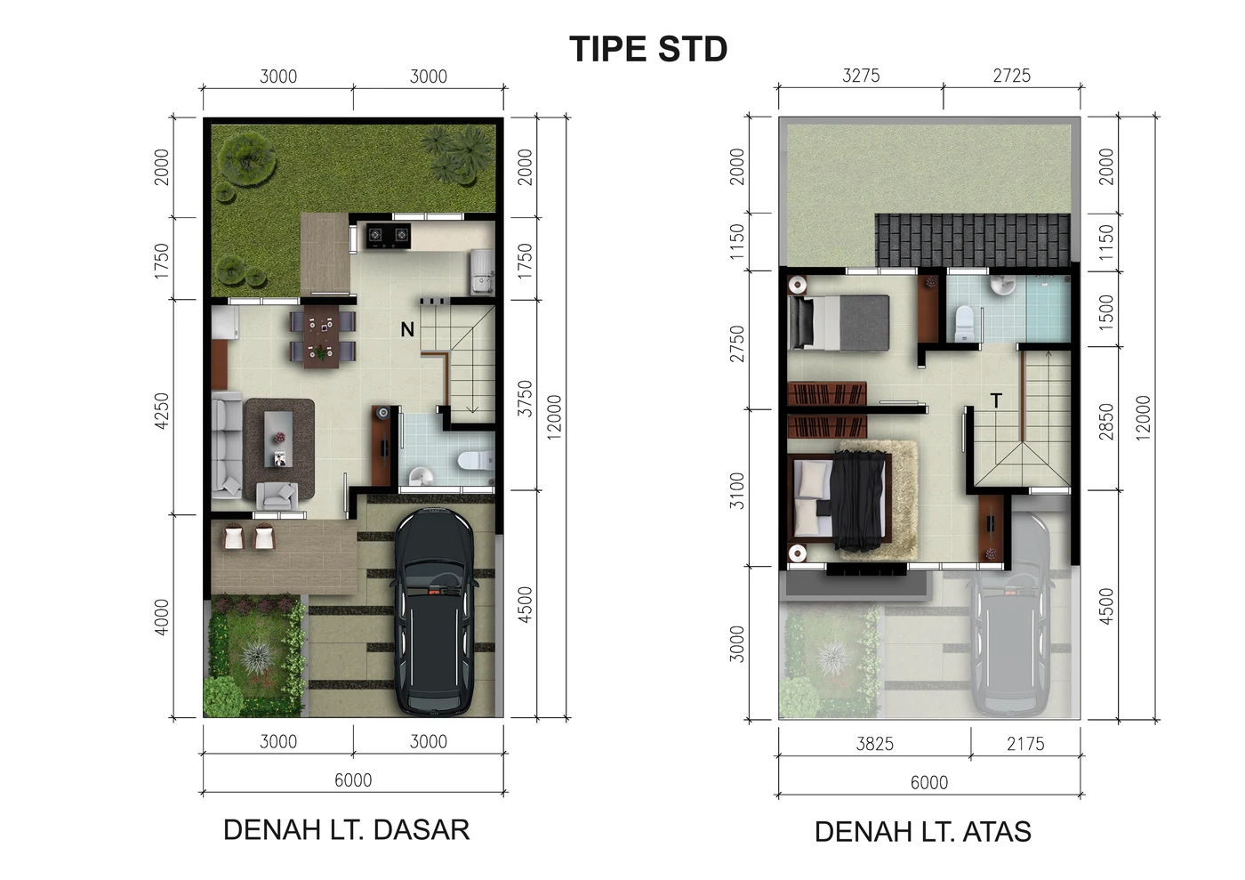 Denah New DaVinci Standard — Ground Floor & Upper Floor